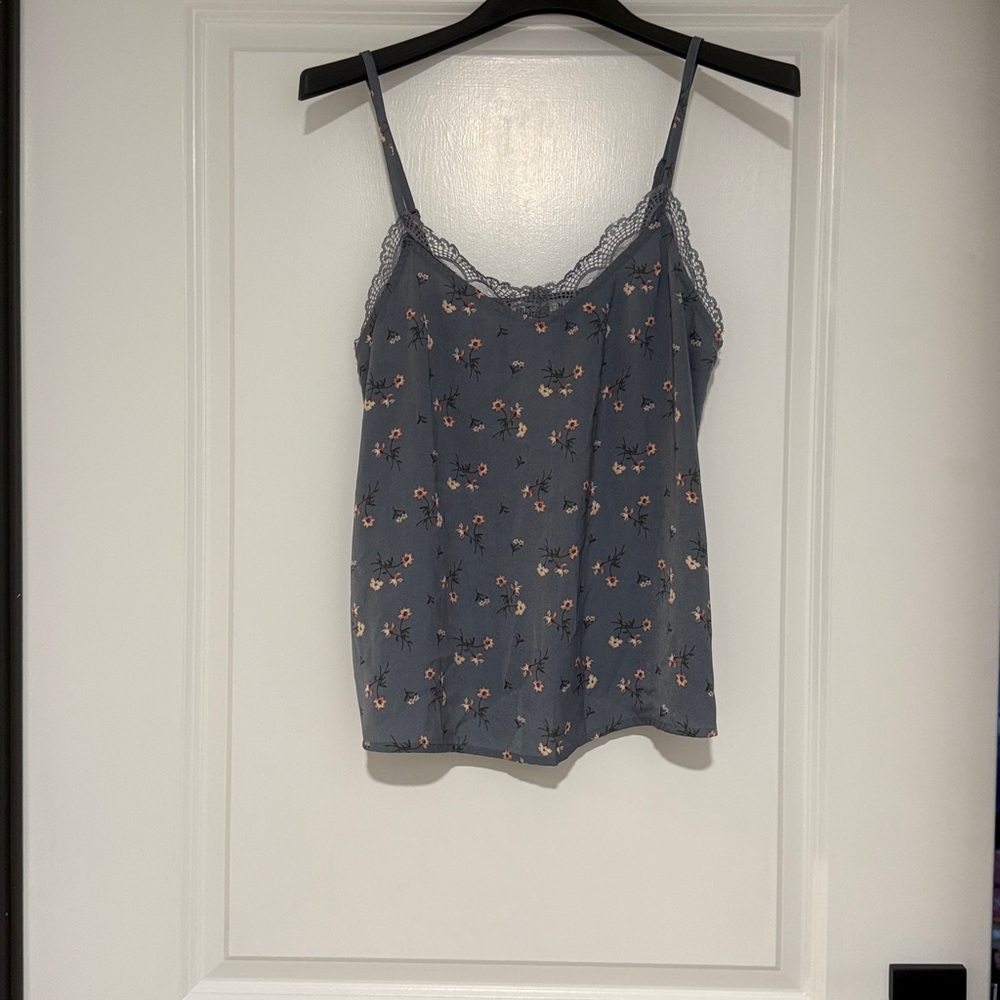 Hollister Floral Lace Camisole - Light Blue Floral